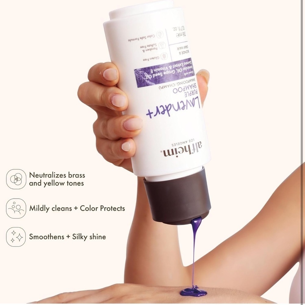 Lavender PURPLE Shampoo Removes Yellow and Brassy Tone, Deeply Moisturiz…​​​​ - Picture 5 of 6